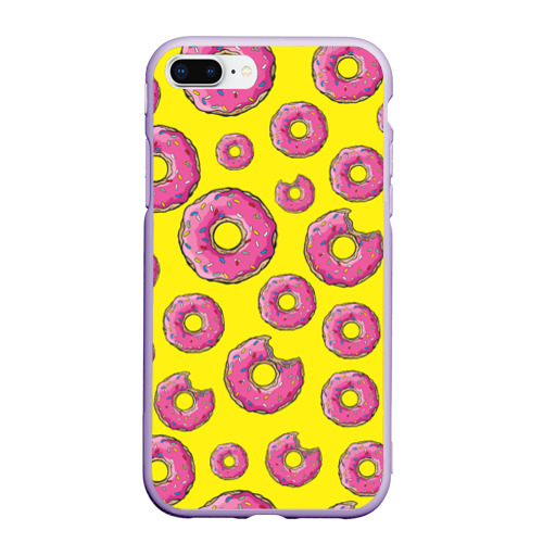 Чехол для iPhone 7Plus/8 Plus матовый с принтом Пончики, вид спереди #2