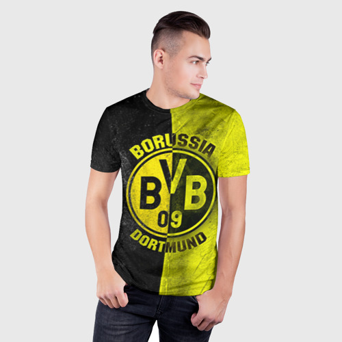 Мужская футболка 3D Slim с принтом BVB, фото на моделе #1