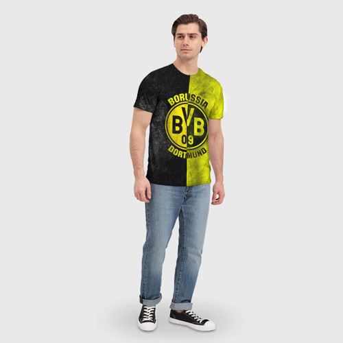 Мужская 3D футболка с принтом BVB, вид сбоку #3