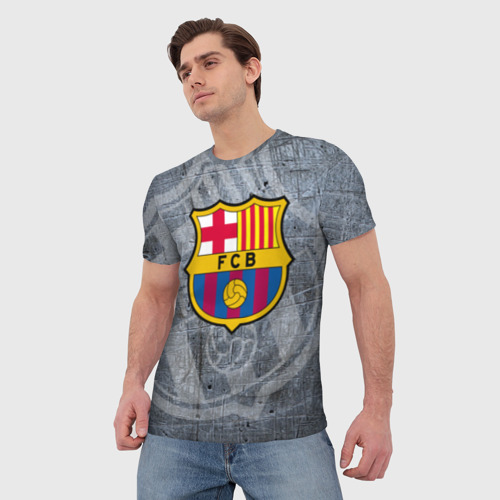 Мужская футболка 3D с принтом Barcelona, фото на моделе #1