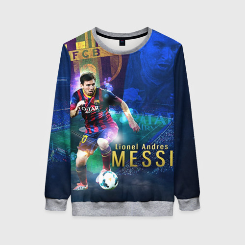 Женский свитшот 3D с принтом Messi, вид спереди #2
