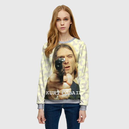 Женский 3D свитшот с принтом Nirvana, фото на моделе #1