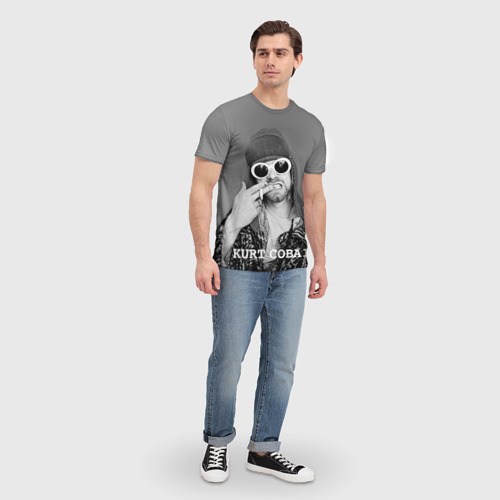 Мужская 3D футболка с принтом Nirvana, вид сбоку #3