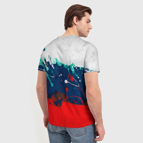 Мужская футболка 3D с принтом Флаг, вид сзади #2