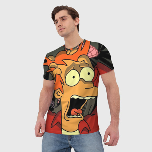 Мужская футболка 3D с принтом Фрай, фото на моделе #1