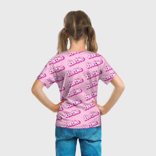 Детская футболка 3D с принтом Barbie, вид сзади #2