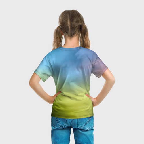 Детская футболка 3D с принтом Единороги, вид сзади #2