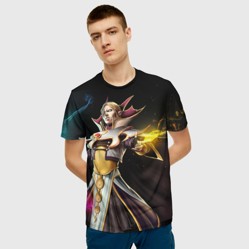 Мужская 3D футболка с принтом Invoker, фото на моделе #1