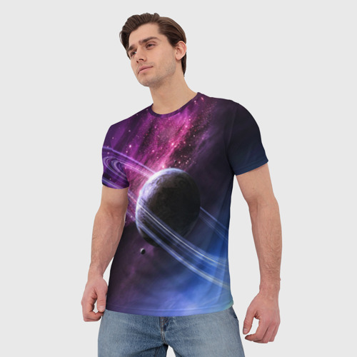 Мужская футболка 3D с принтом Космос, фото на моделе #1