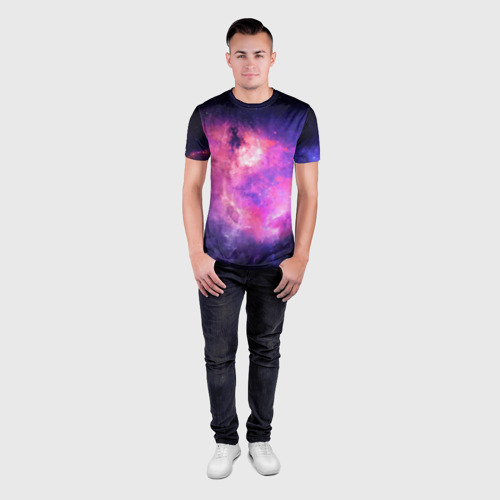 Мужская футболка 3D Slim с принтом Космос, вид сбоку #3