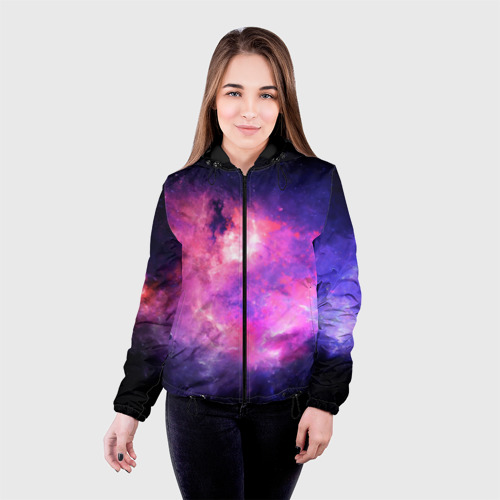 Женская куртка 3D с принтом Космос, фото на моделе #1
