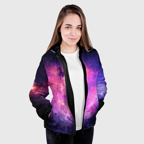 Женская куртка 3D с принтом Космос, вид сбоку #3