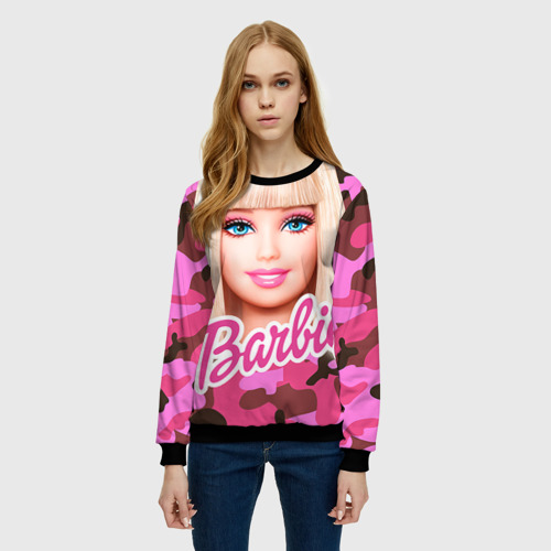 Женский свитшот 3D с принтом Барби, фото на моделе #1