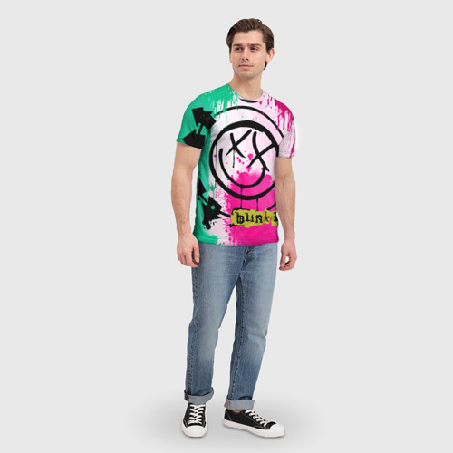 Мужская футболка 3D с принтом Blink 182, вид сбоку #3