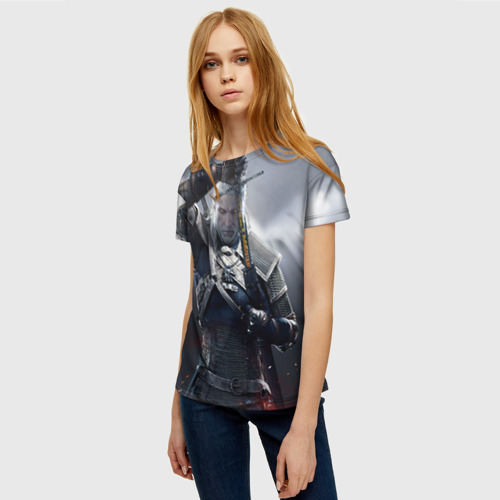 Женская футболка 3D с принтом Геральт, фото на моделе #1