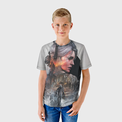 Детская футболка 3D с принтом Девушки Ведьмака, фото на моделе #1