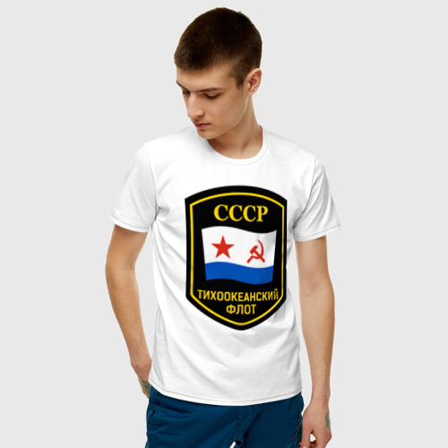 Мужская футболка с принтом Тихоокеанский флот СССР, фото на моделе #1
