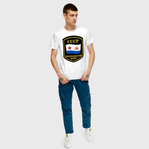 Мужская футболка с принтом Тихоокеанский флот СССР, вид сбоку #3