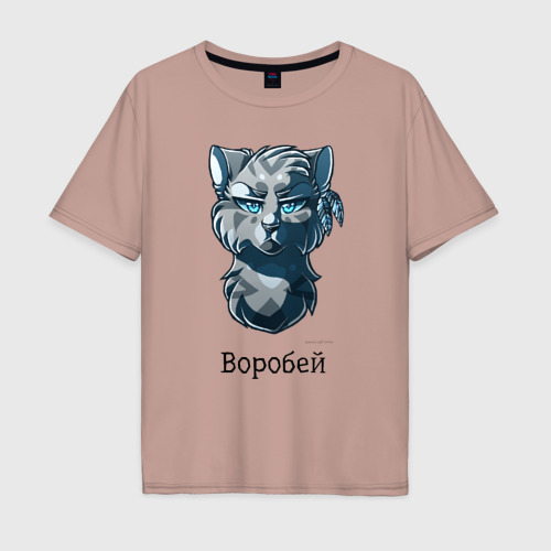 Мужская футболка хлопок Oversize с принтом Коты - Воители Воробей, вид спереди #2