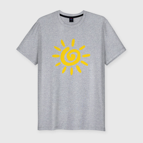 Мужская футболка хлопок Slim с принтом Солнце, вид спереди #2