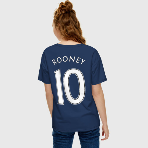 Женская футболка хлопок Oversize с принтом Rooney, вид сзади #2