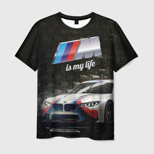 Мужская футболка 3D с принтом BMW, вид спереди #2