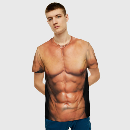 Мужская 3D футболка с принтом Идеальное тело, фото на моделе #1