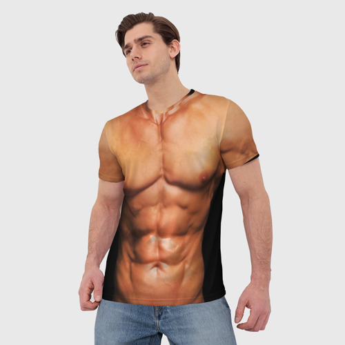 Мужская футболка 3D с принтом Идеальное тело, фото на моделе #1