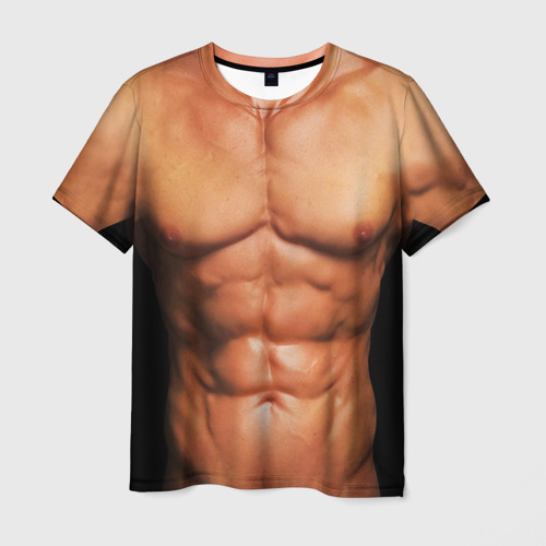 Мужская 3D футболка с принтом Идеальное тело, вид спереди #2
