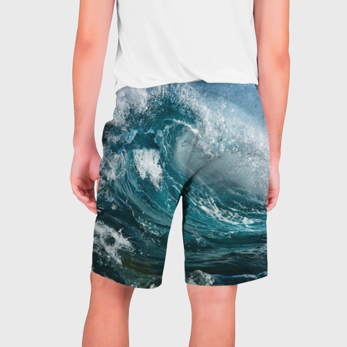 Мужские шорты 3D с принтом Волна, вид сзади #1