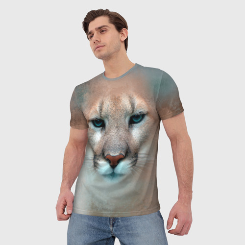 Мужская футболка 3D с принтом Пума, фото на моделе #1