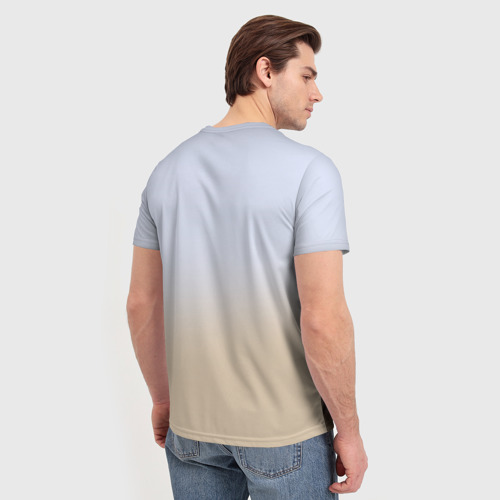 Мужская 3D футболка с принтом Волк, вид сзади #2