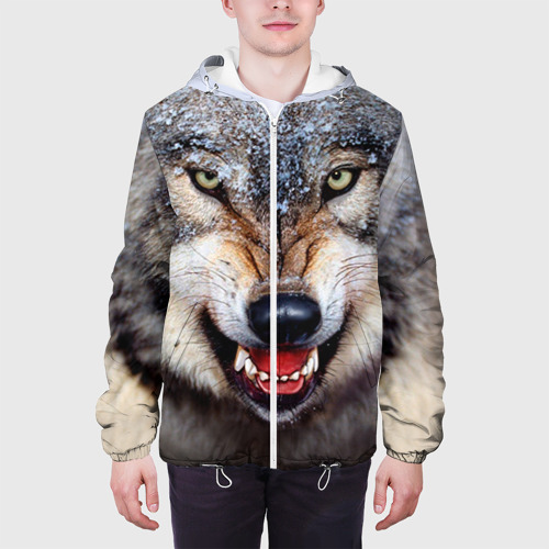 Мужская куртка 3D с принтом Волк, вид сбоку #3