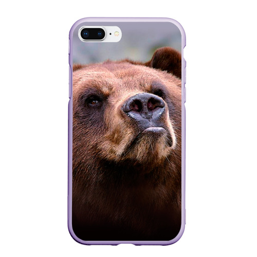 Чехол для iPhone 7Plus/8 Plus матовый с принтом Медведь, вид спереди #2