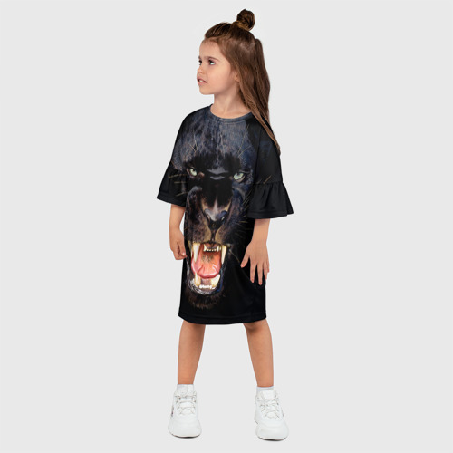 Детское платье 3D с принтом Пантера, фото на моделе #1
