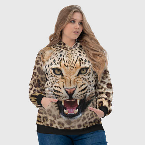 Женская толстовка 3D с принтом Леопард, фото #4