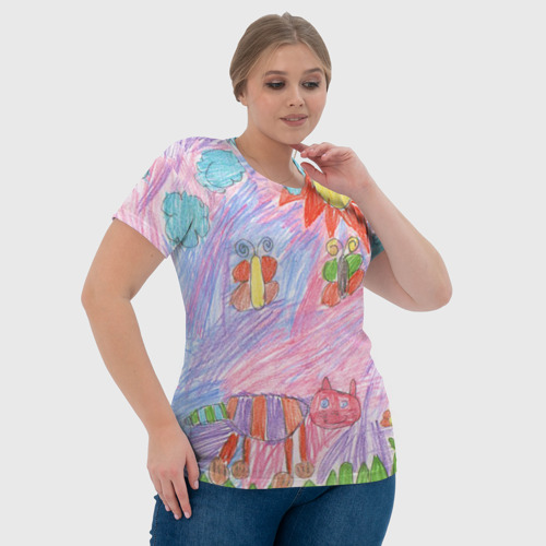 Женская футболка 3D с принтом Детские рисунки, фото #4
