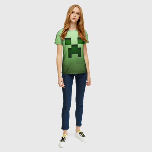 Женская футболка 3D с принтом Minecraft, вид сбоку #3