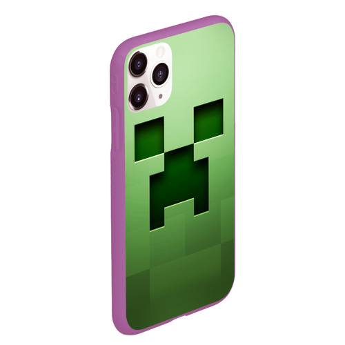 Чехол для iPhone 11 Pro Max матовый с принтом Minecraft, вид сбоку #3