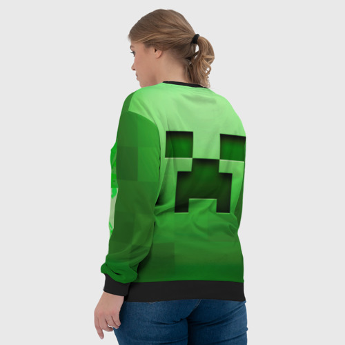 Женский свитшот 3D с принтом Minecraft, вид сзади #2