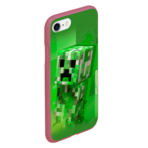 Чехол для iPhone 7/8 матовый с принтом Minecraft, вид сбоку #3
