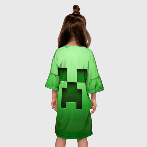 Детское платье 3D с принтом Minecraft, вид сзади #2
