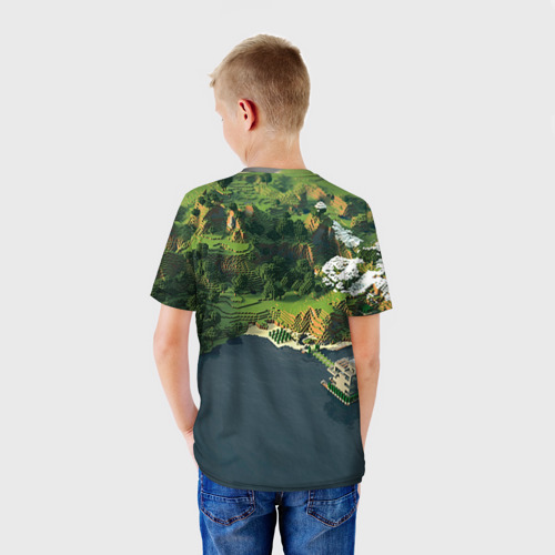 Детская 3D футболка с принтом Minecraft, вид сзади #2