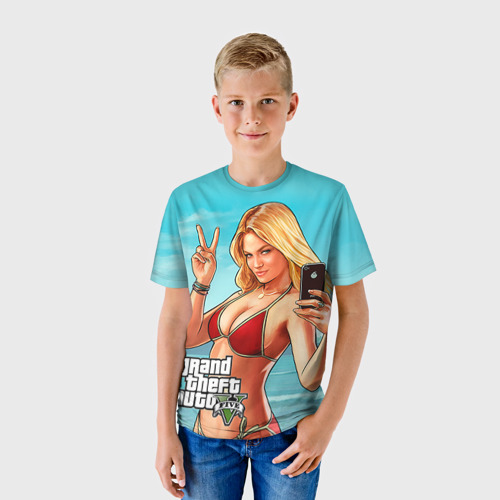 Детская футболка 3D с принтом GTA, фото на моделе #1