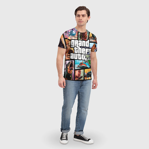 Мужская футболка 3D с принтом GTA, вид сбоку #3