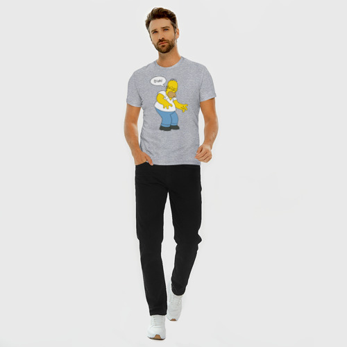 Мужская футболка хлопок Slim с принтом Do'h, вид сбоку #3