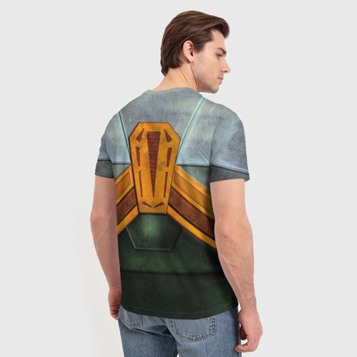 Мужская футболка 3D с принтом Костюм Гордона Фримена, вид сзади #2