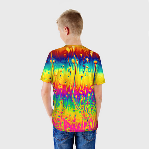 Детская футболка 3D с принтом Tie dye, вид сзади #2