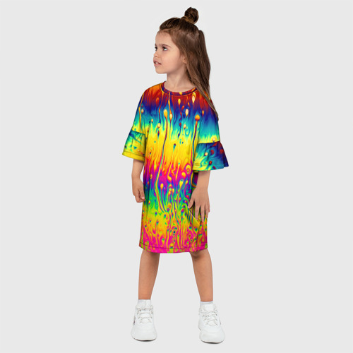 Детское платье 3D с принтом Tie dye, фото на моделе #1