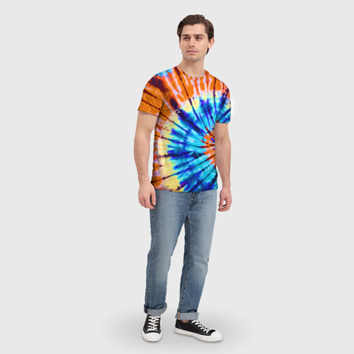 Мужская футболка 3D с принтом Tie dye, вид сбоку #3